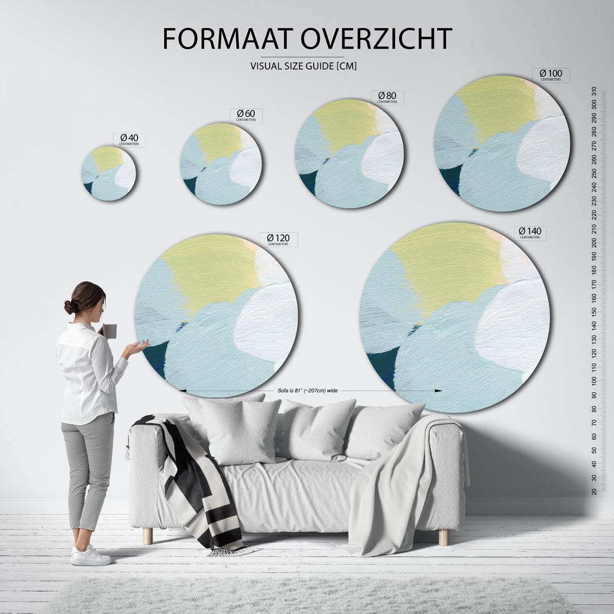 Abstracte vormen Muurcirkel