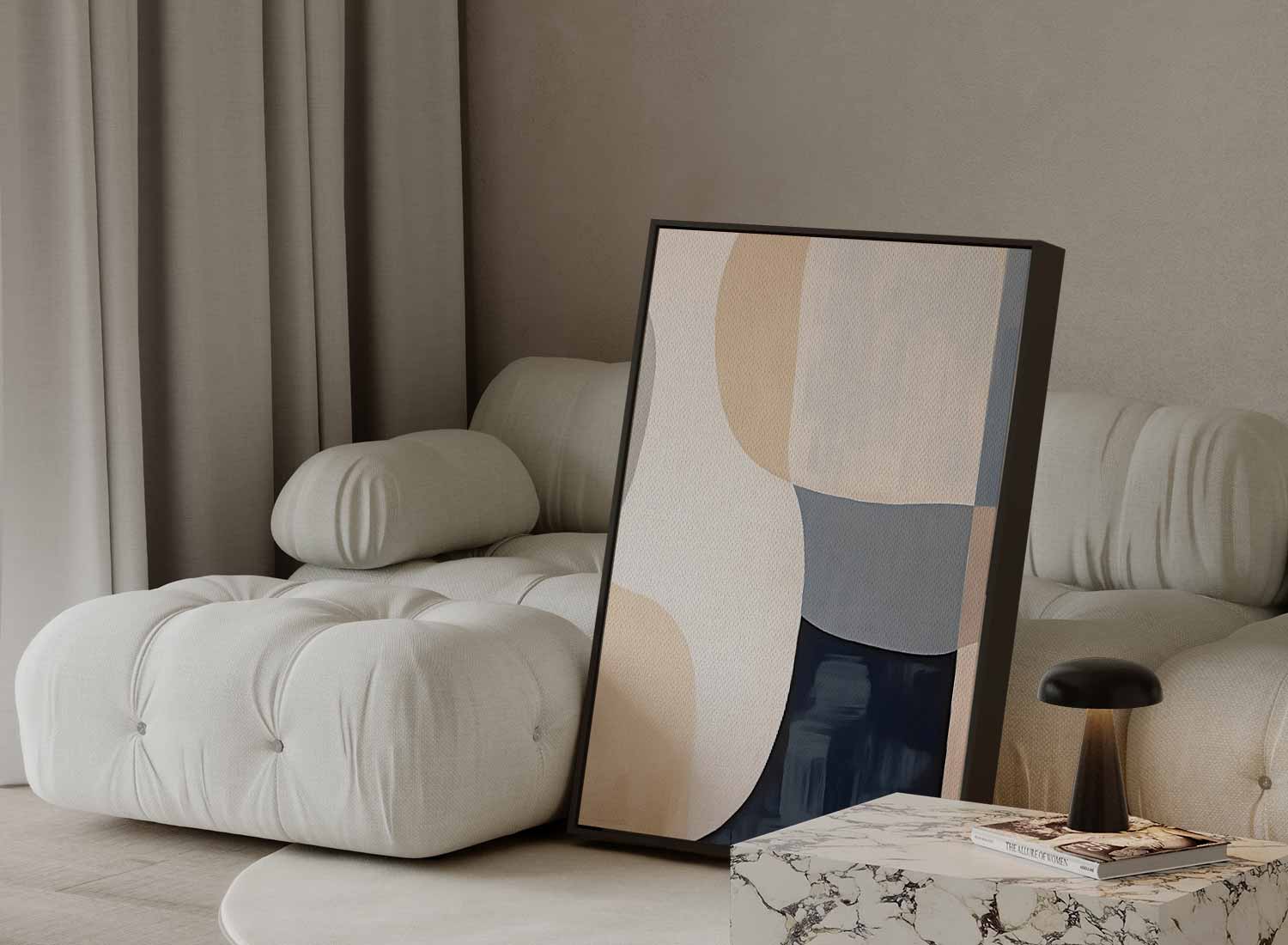 Abstracte Harmonie in Aardetinten Kunstwerk-canvas-dibond-plexiglas-wanddecoratie-WallArtistic