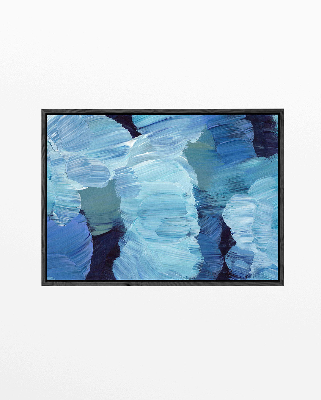 Dynamische blauwe vormen Kunstwerk