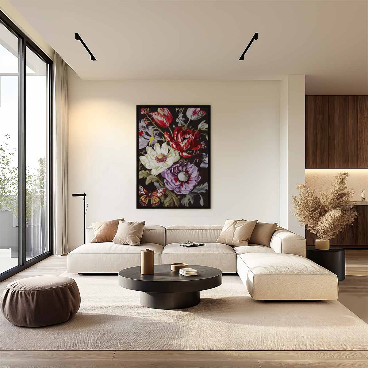 Bloemenpracht in Vintage Stijl Kunstwerk-canvas-dibond-plexiglas-wanddecoratie-WallArtistic