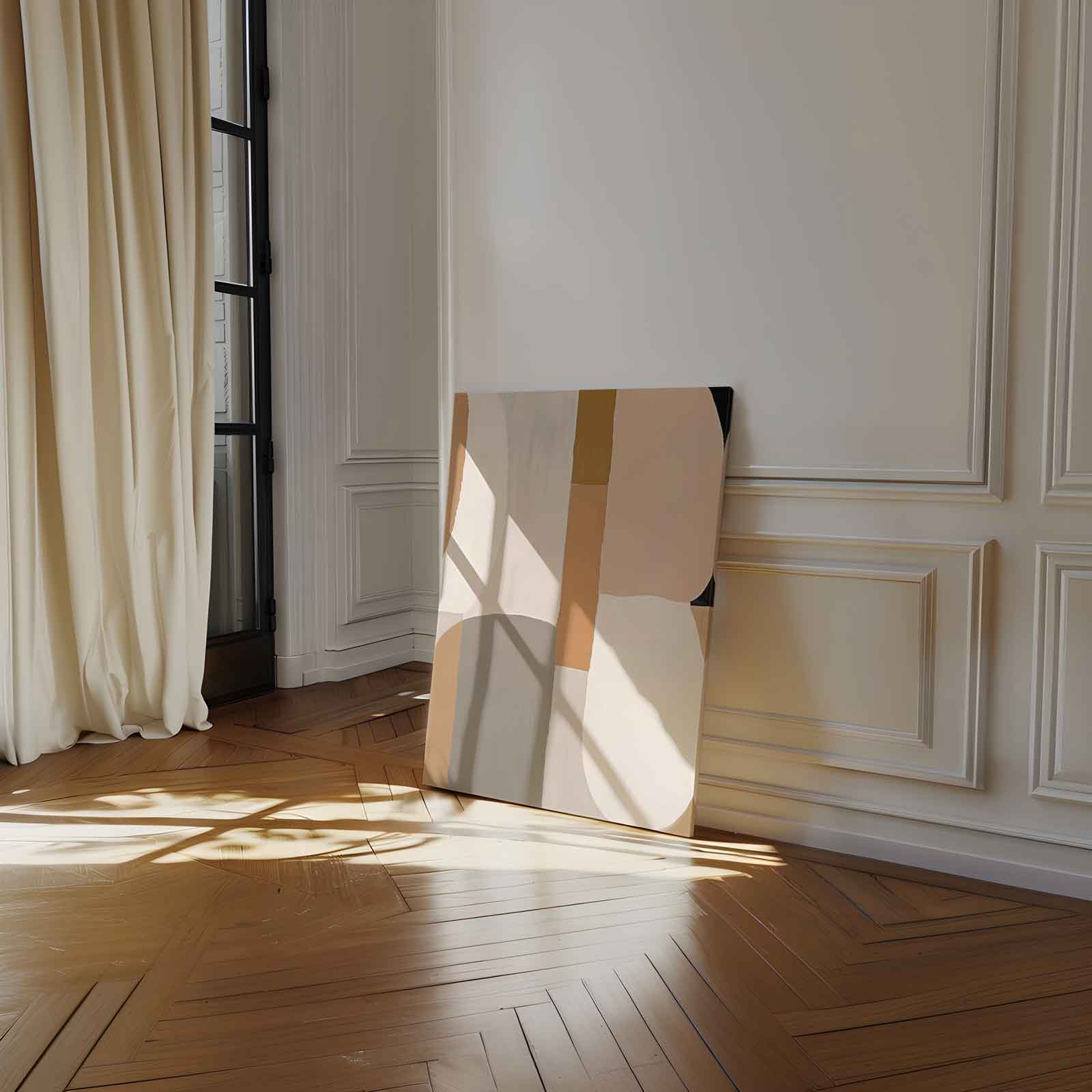 Zachte Aardetinten Abstractie Kunstwerk-canvas-dibond-plexiglas-wanddecoratie-WallArtistic