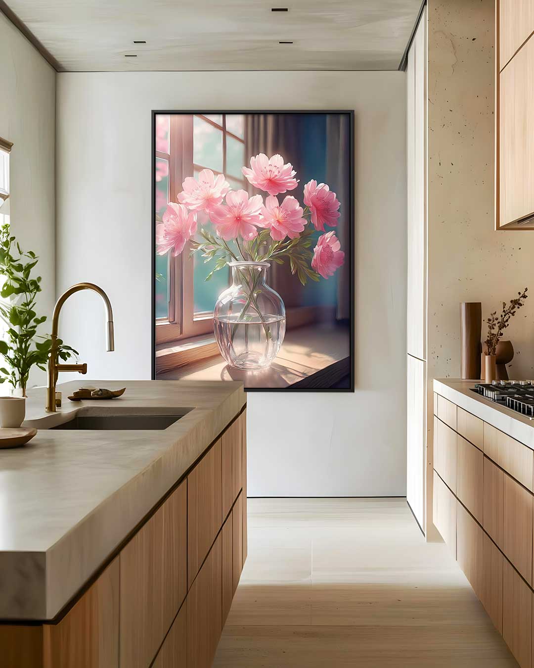 Bloemen in de Schijn van het Zonlicht Kunstwerk-canvas-dibond-plexiglas-wanddecoratie-WallArtistic