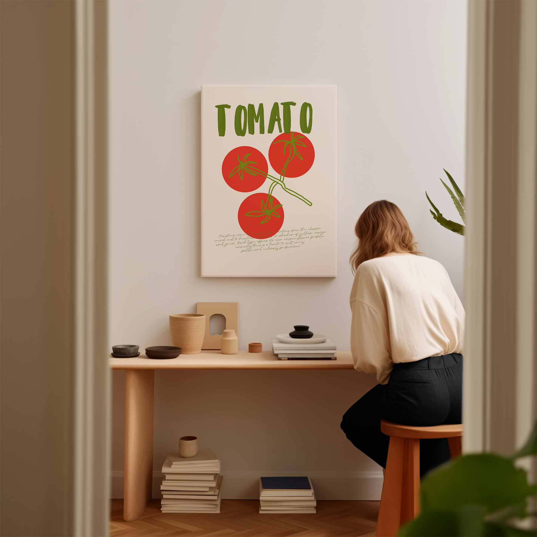 Tomaat Illustratie Kunstwerk-canvas-dibond-plexiglas-wanddecoratie-WallArtistic