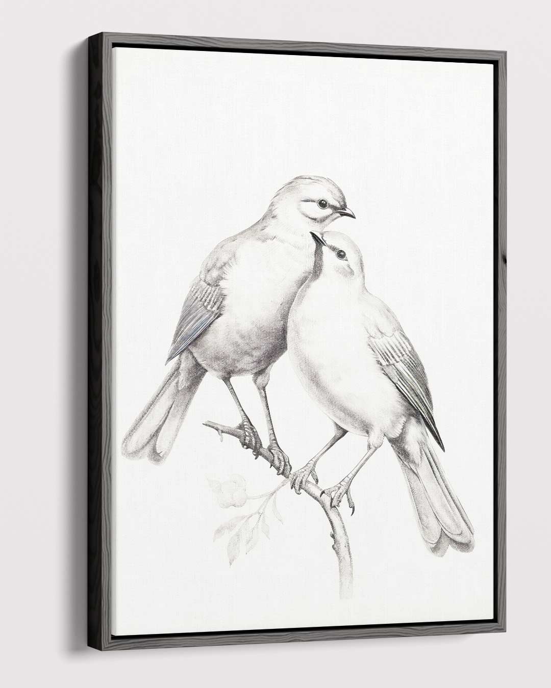 Zachte Vogelliefde Kunstwerk-canvas-dibond-plexiglas-wanddecoratie-WallArtistic