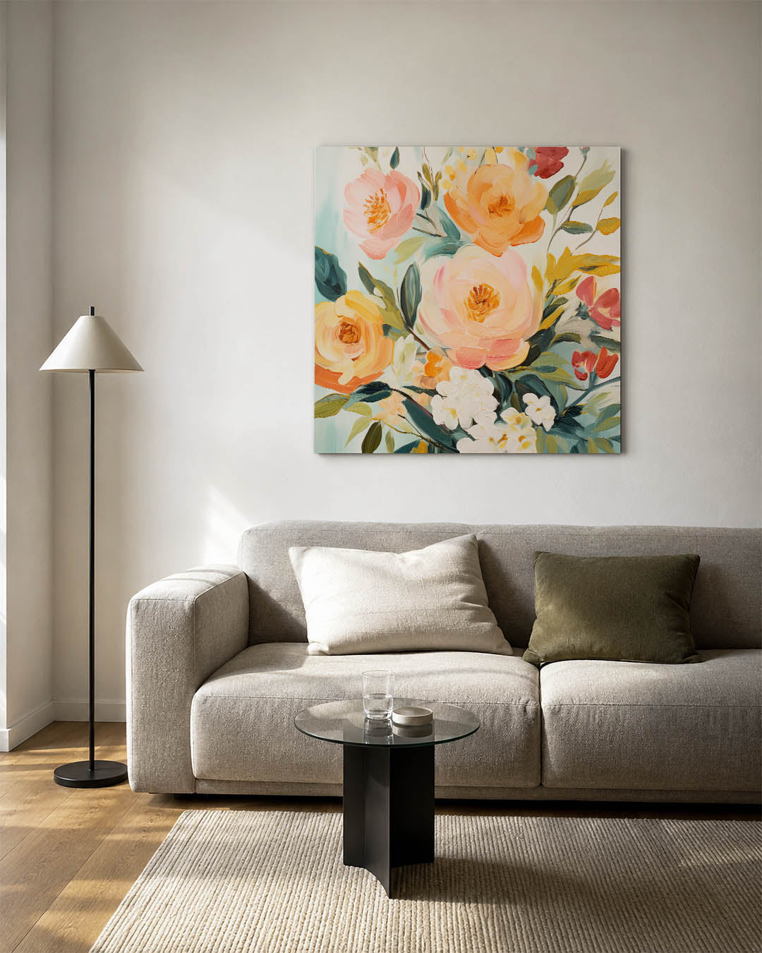 Bloemrijke kleurenexplosie Kunstwerk