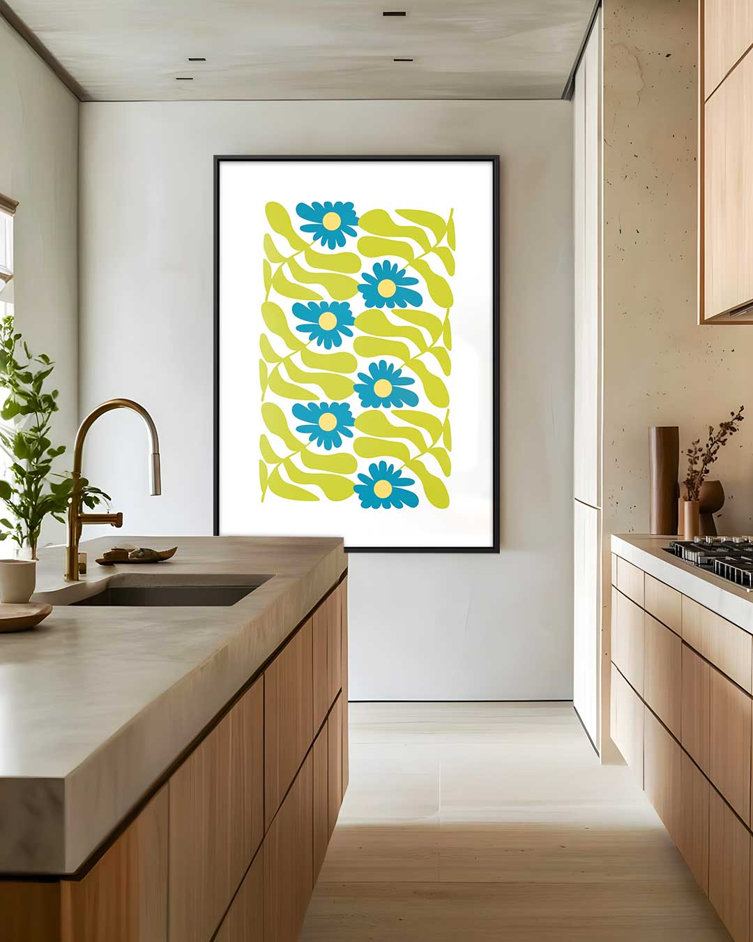 Bloemen en Bladeren Spektakel Kunstwerk-canvas-dibond-plexiglas-wanddecoratie-WallArtistic