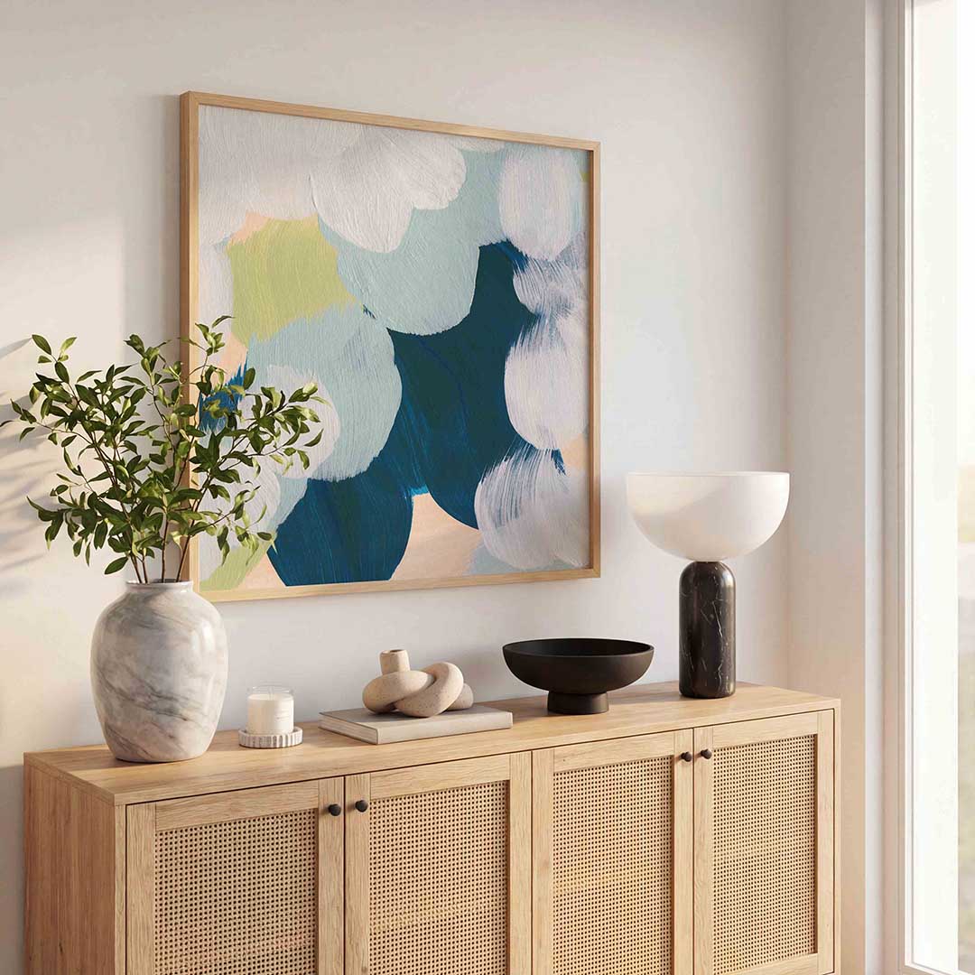 Abstracte penseelstreken Poster