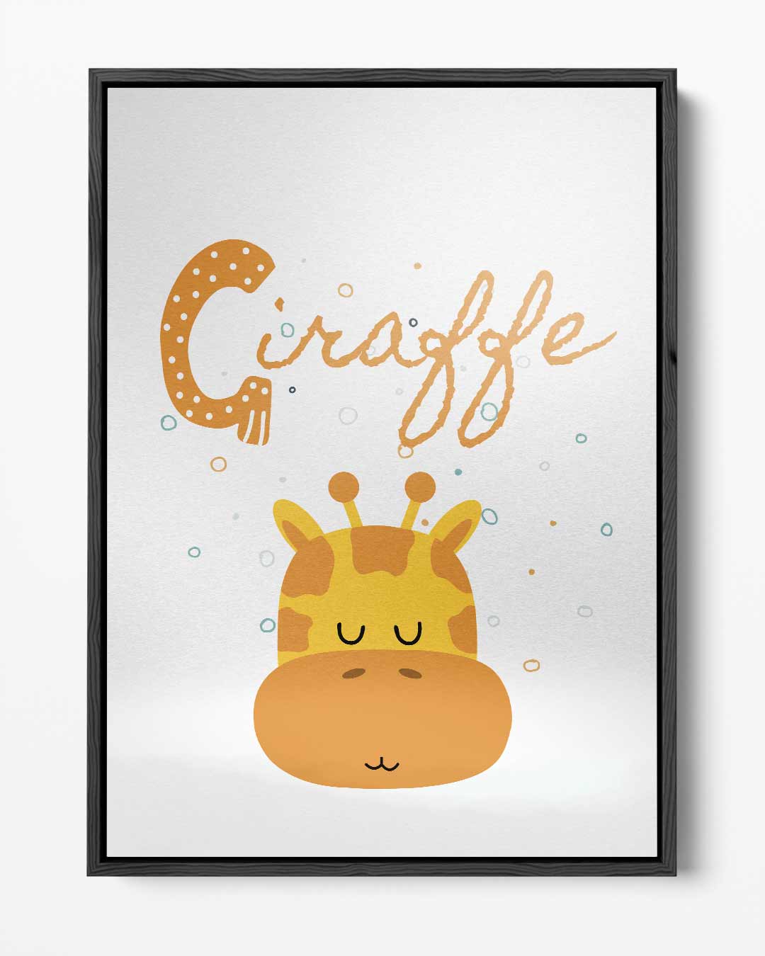 Dromerige Giraffe Illustratie Kunstwerk-canvas-dibond-plexiglas-wanddecoratie-WallArtistic