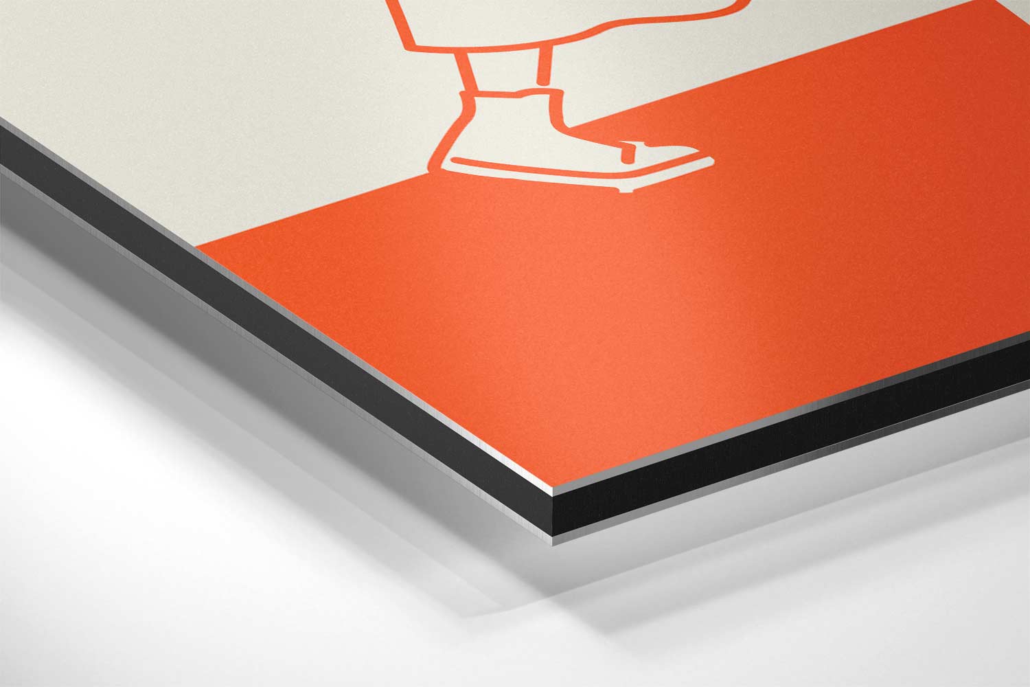 Vrolijke Wandeling in Oranje Kunstwerk-canvas-dibond-plexiglas-wanddecoratie-WallArtistic