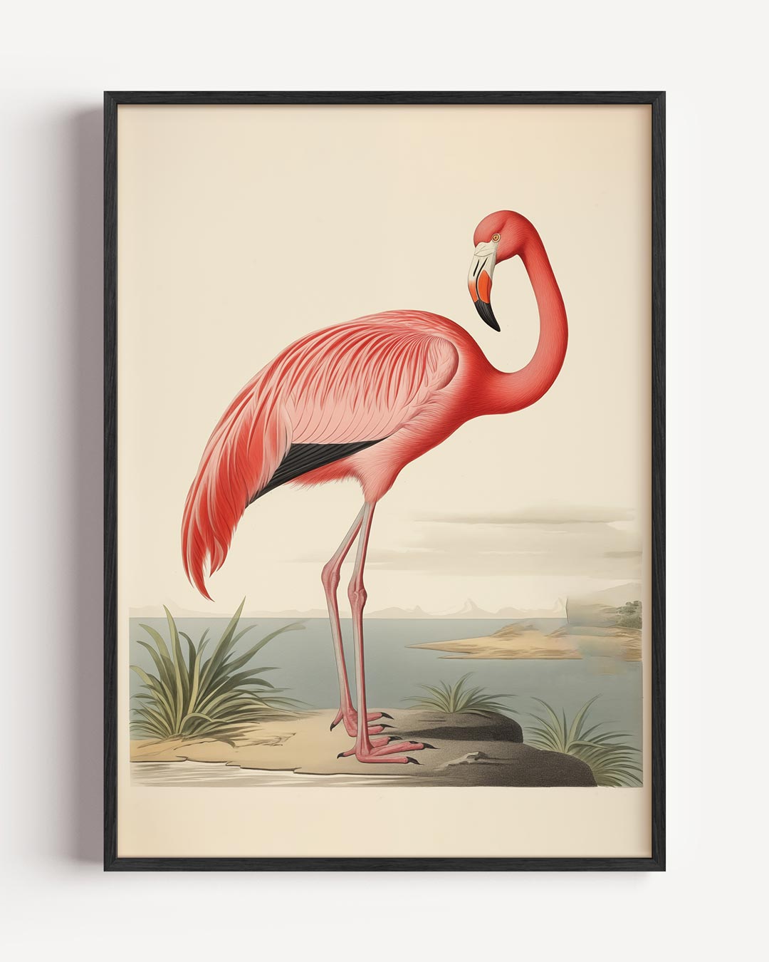 Elegante Flamingo Illustratie Poster-WallArtistic