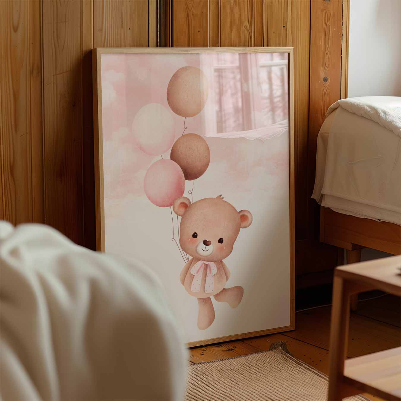 Lieve Teddybeer met Ballonnen Poster