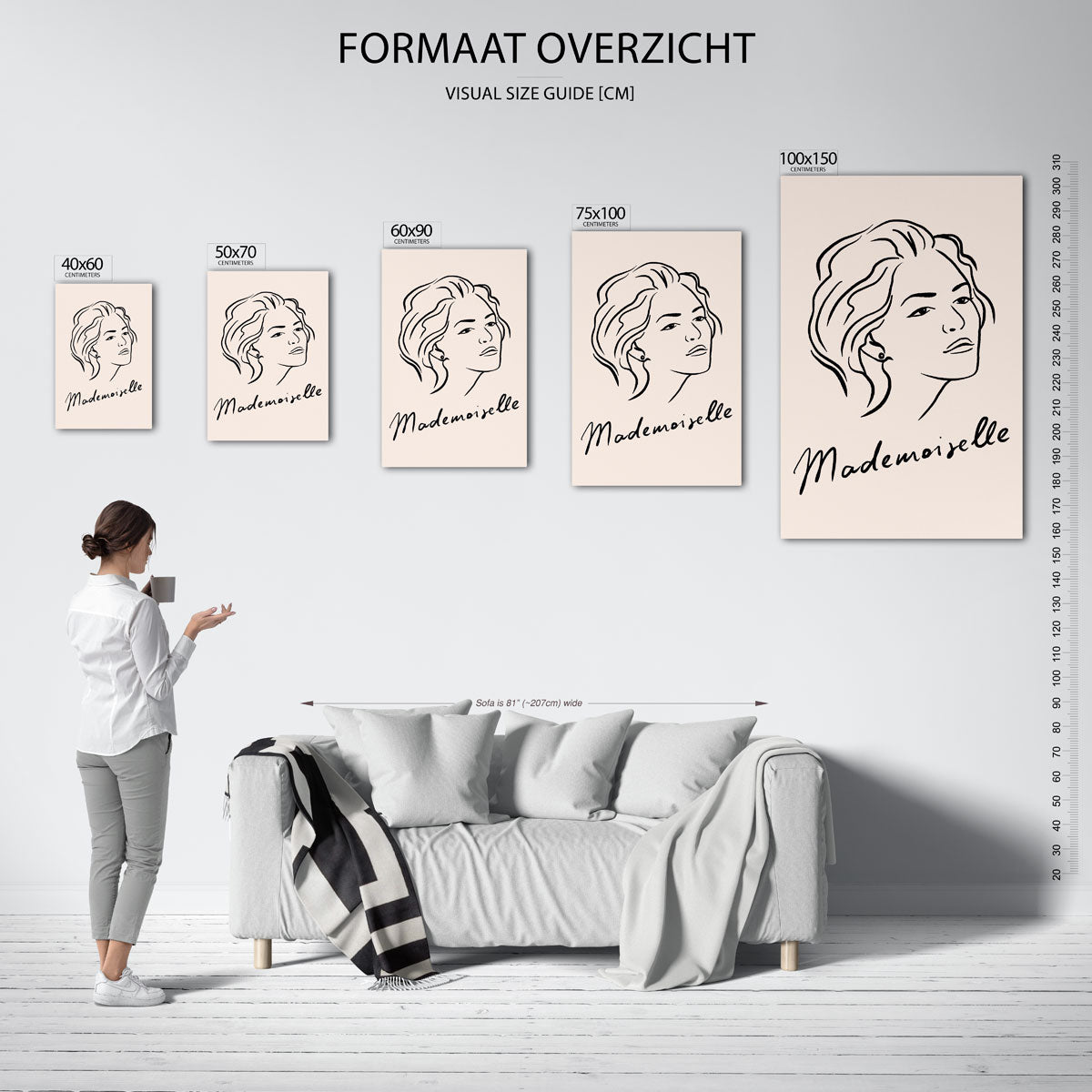 Elegante lijntekening Kunstwerk