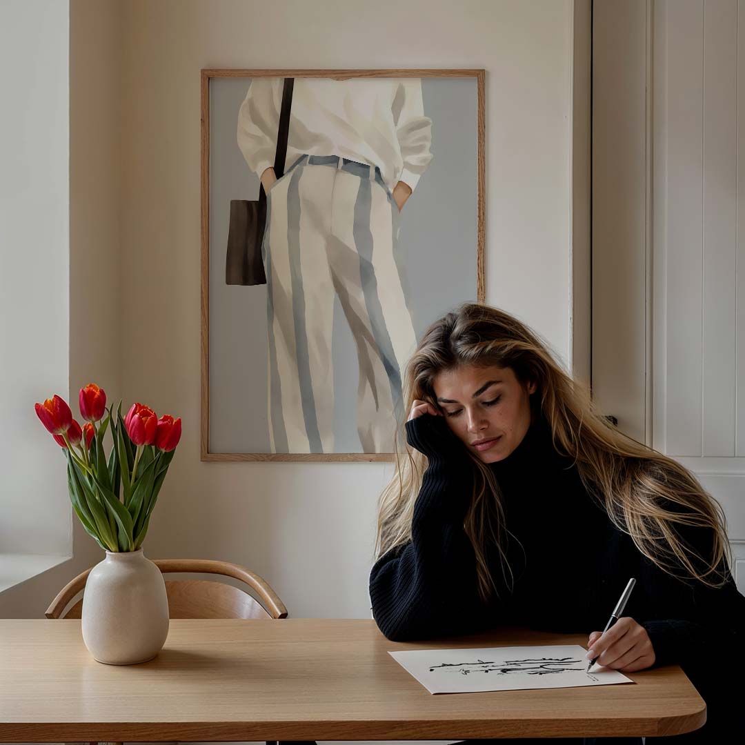 Stijlvolle Strepen Chic Poster-WallArtistic