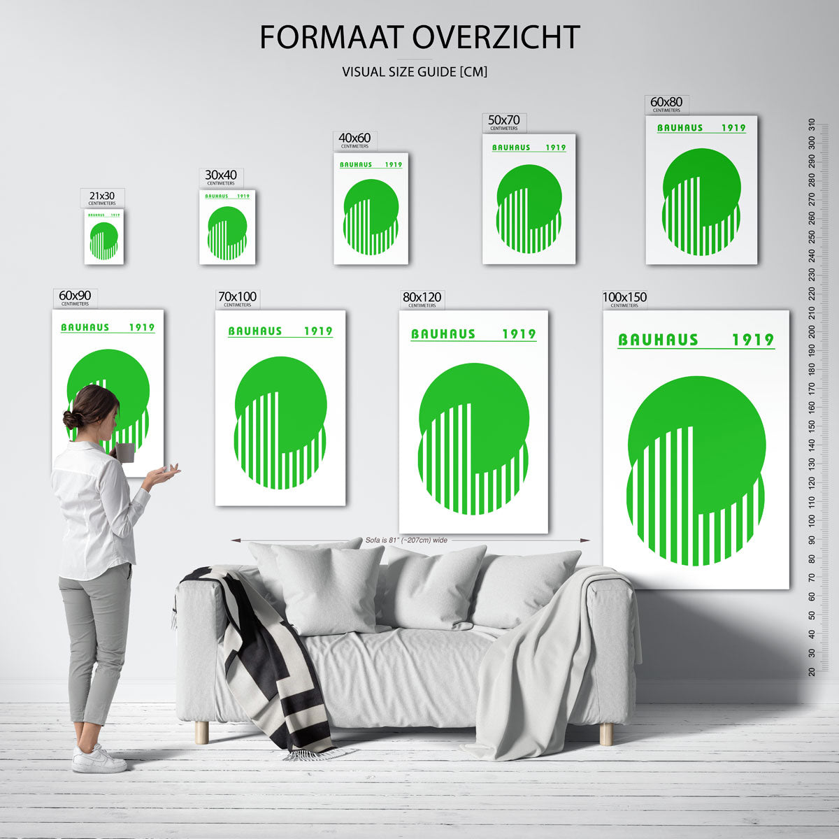 Groene cirkelstructuur Poster