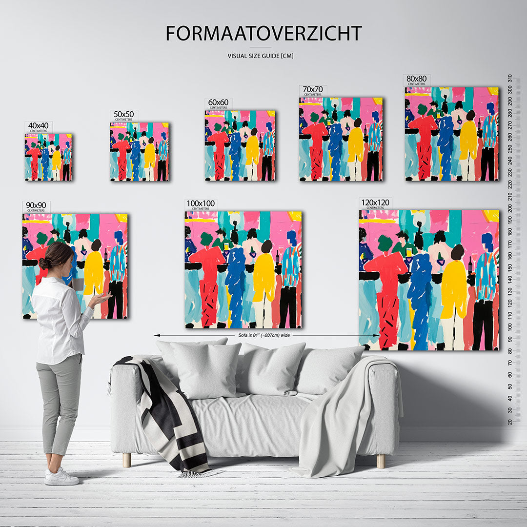 Kleurrijke figuren Kunstwerk