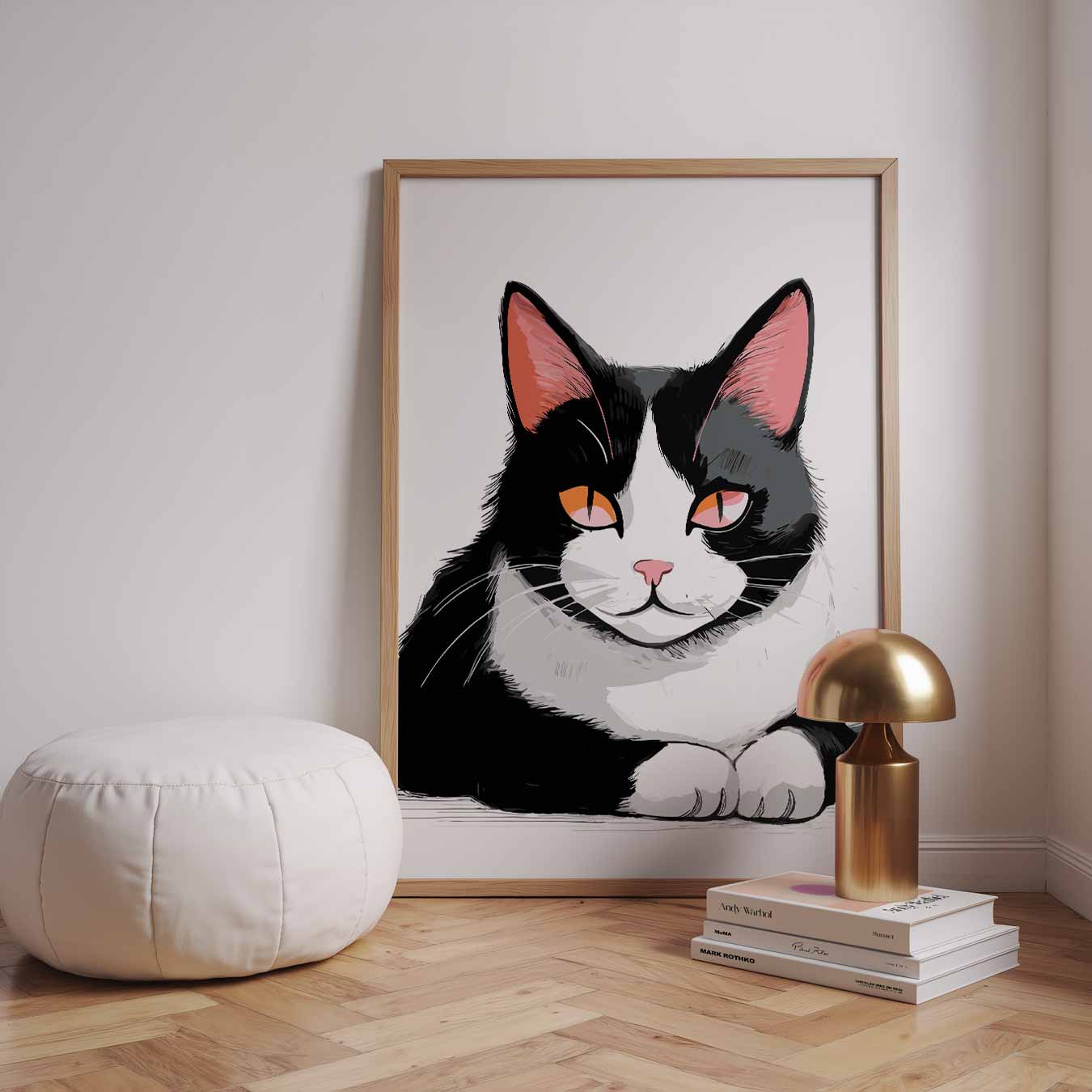 Chique Kattenportret in Zwart & Wit Poster