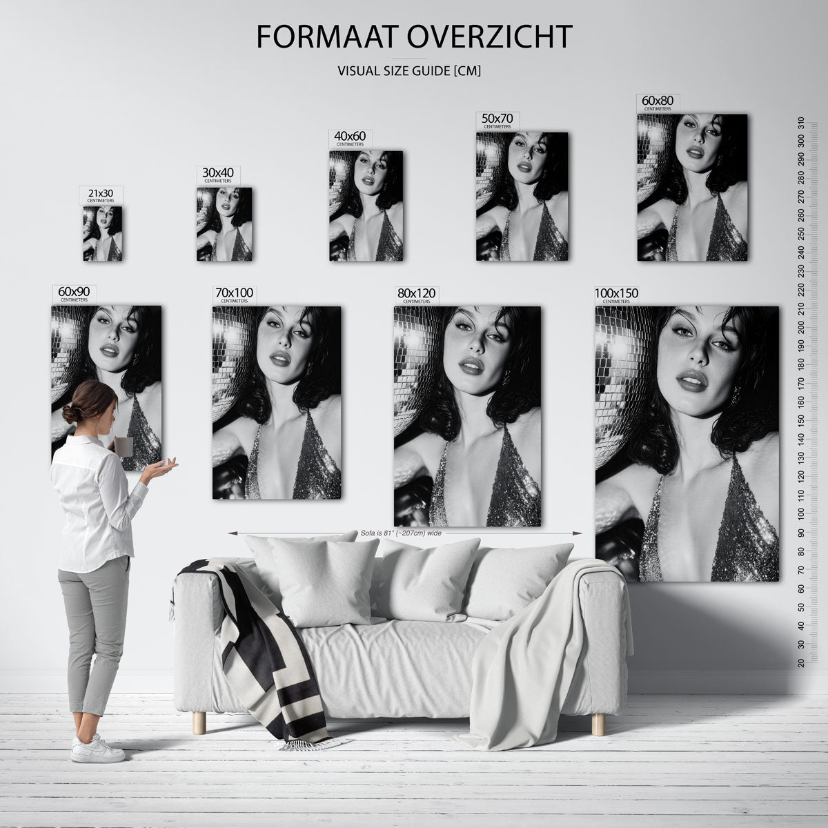 Portret met discobal Poster