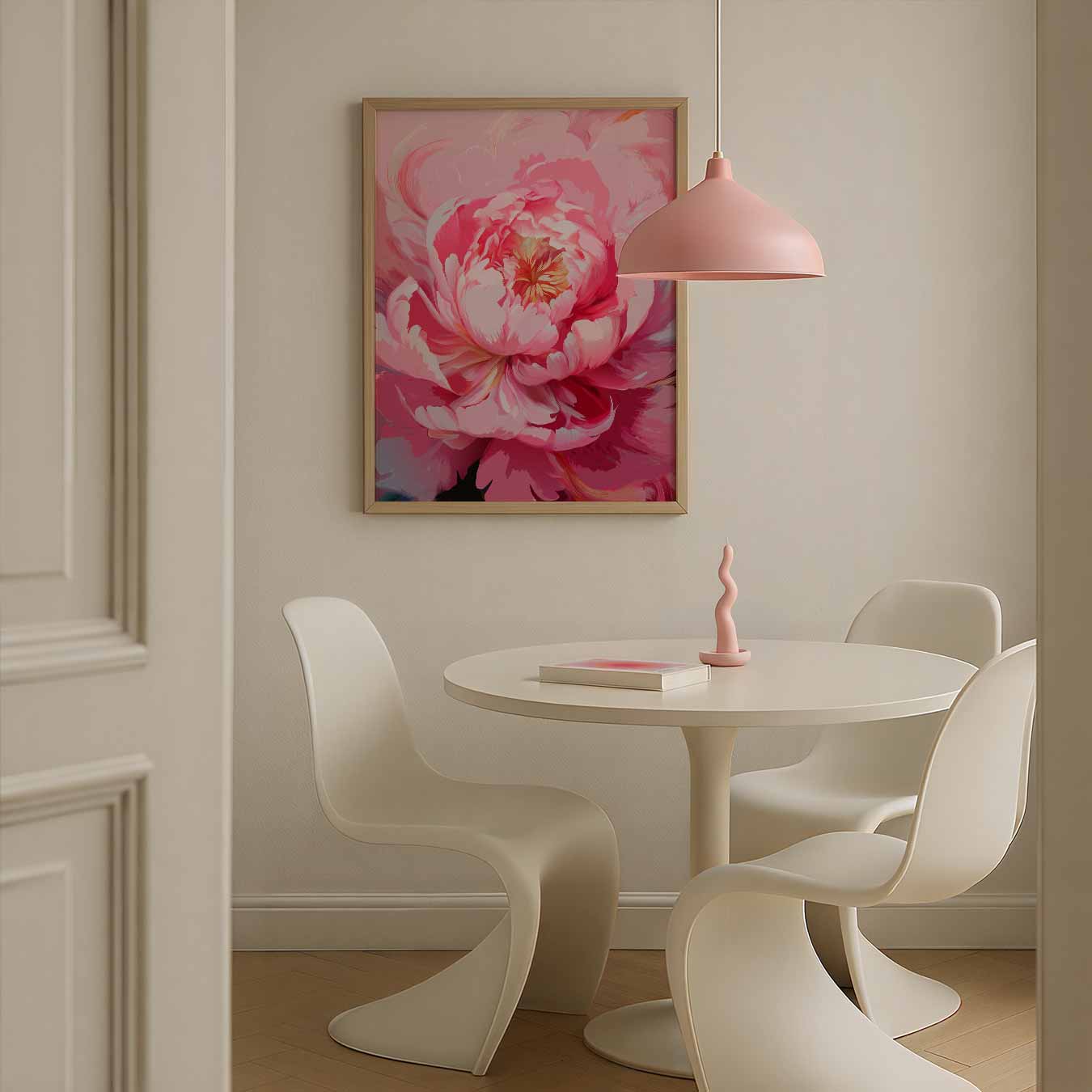 Roze Bloembloesem Kunstposter
