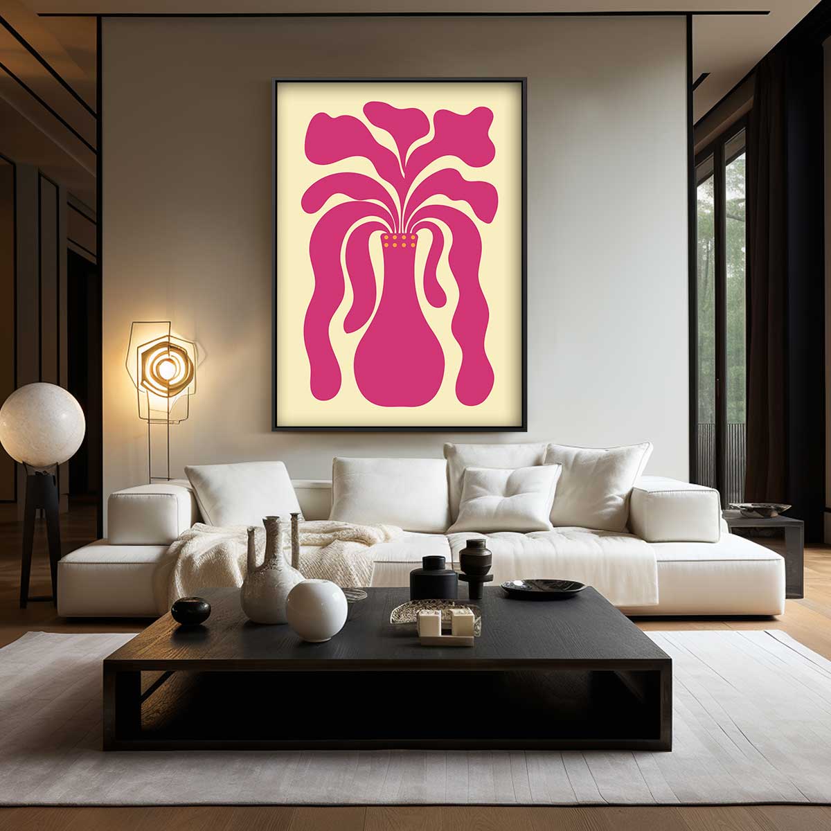 Abstracte Vaas met Organische Vormen Kunstwerk-canvas-dibond-plexiglas-wanddecoratie-WallArtistic