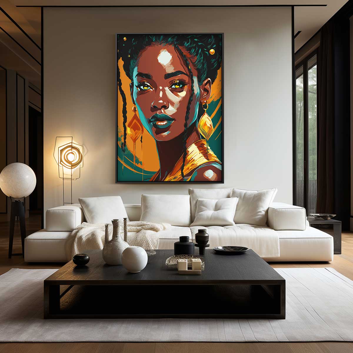 Krachtige Vrouwelijke Expressie Kunstwerk-canvas-dibond-plexiglas-wanddecoratie-WallArtistic