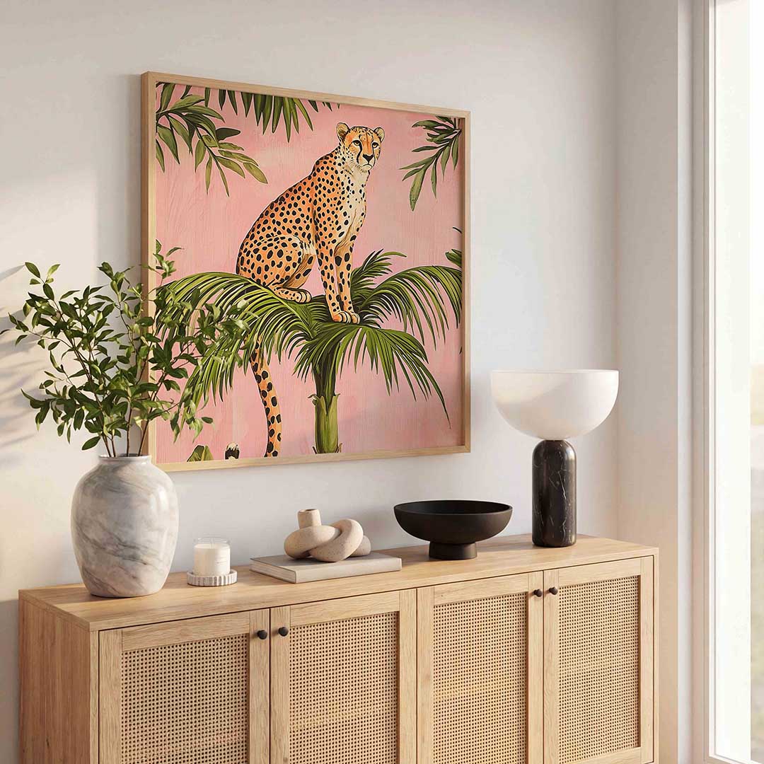 Cheetah op palm Poster