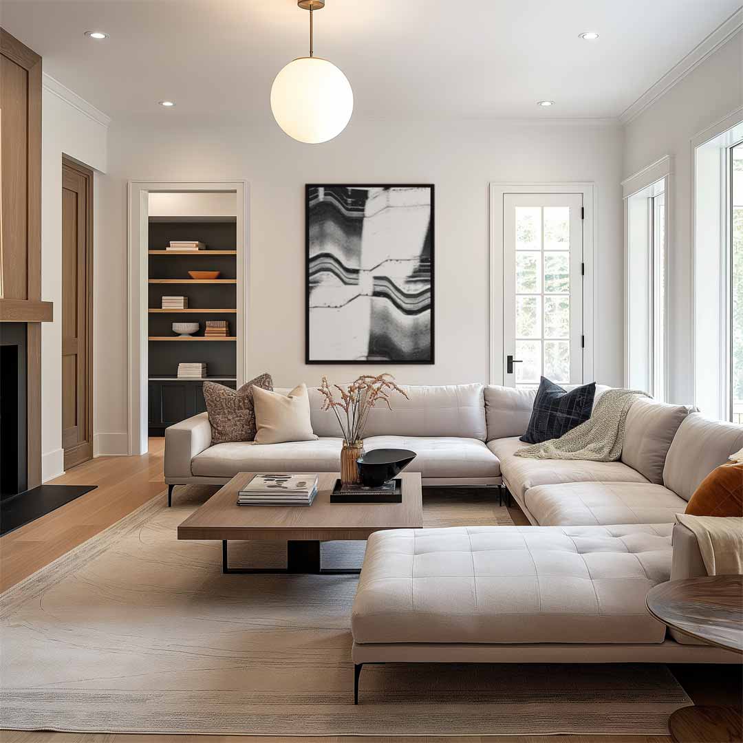 Golvende Contrastlijnen Kunstwerk-canvas-dibond-plexiglas-wanddecoratie-WallArtistic