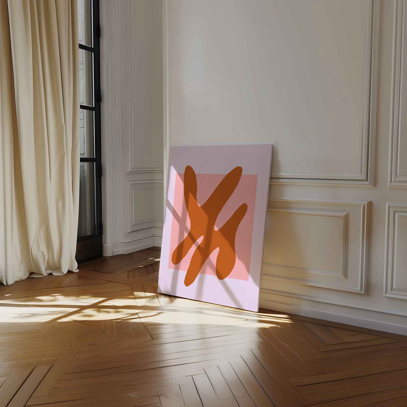 Abstracte Terracotta Vormen Kunstwerk-canvas-dibond-plexiglas-wanddecoratie-WallArtistic