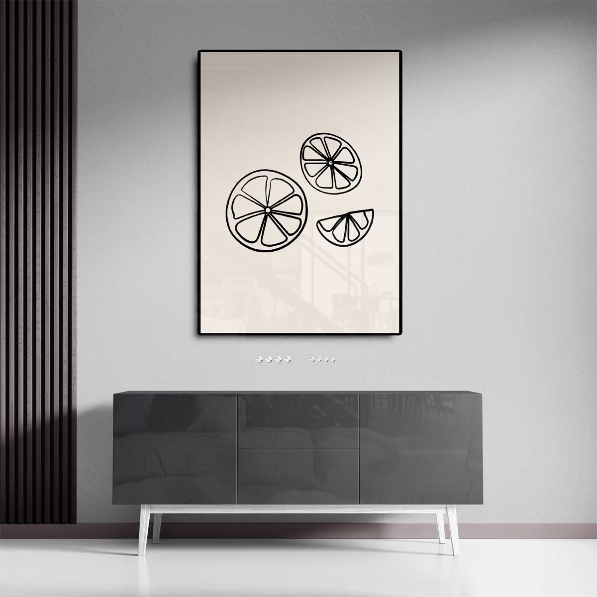 Zomerse Citrus Slices Illustratie Kunstwerk-canvas-dibond-plexiglas-wanddecoratie-WallArtistic