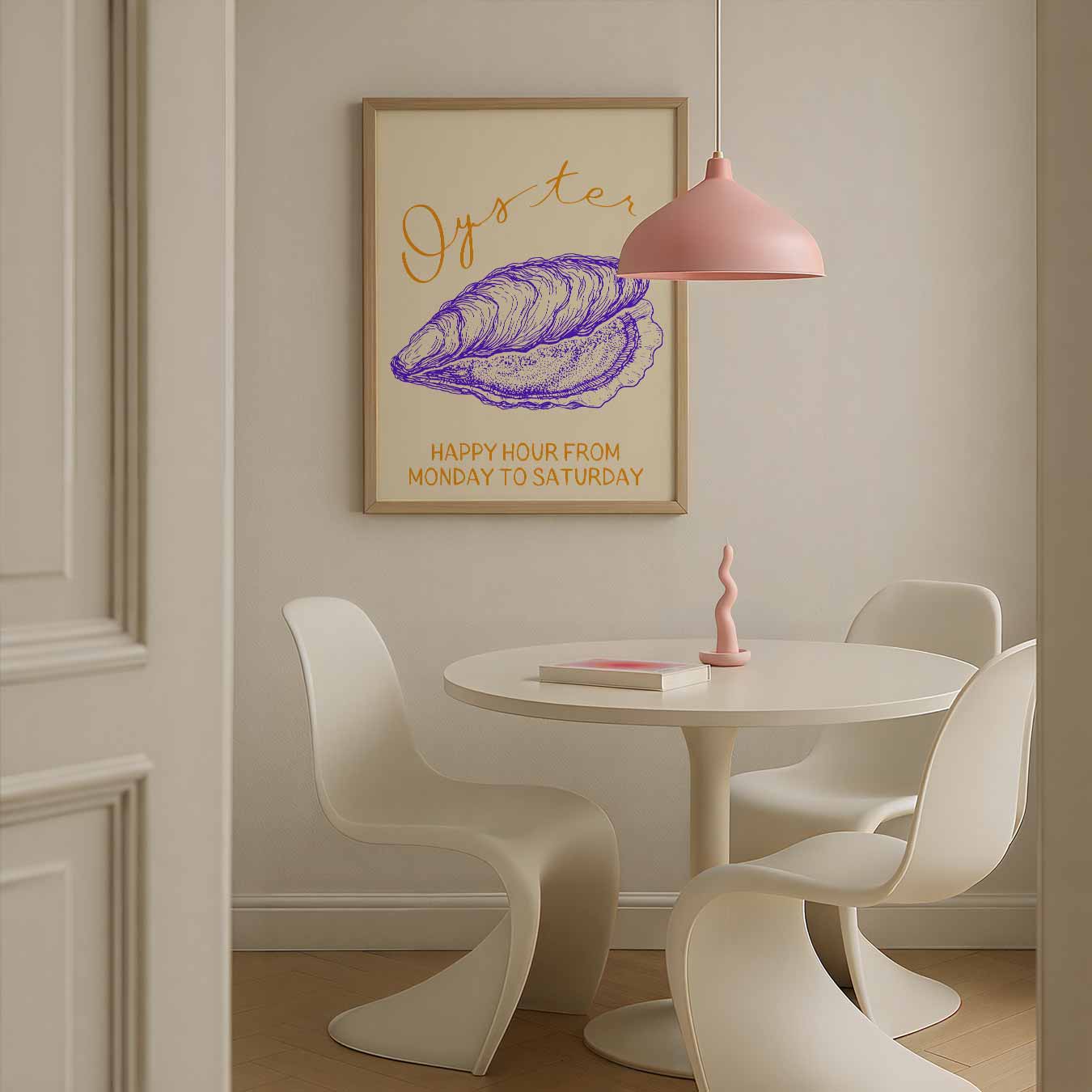 Stijlvolle Oester Illustratie Poster