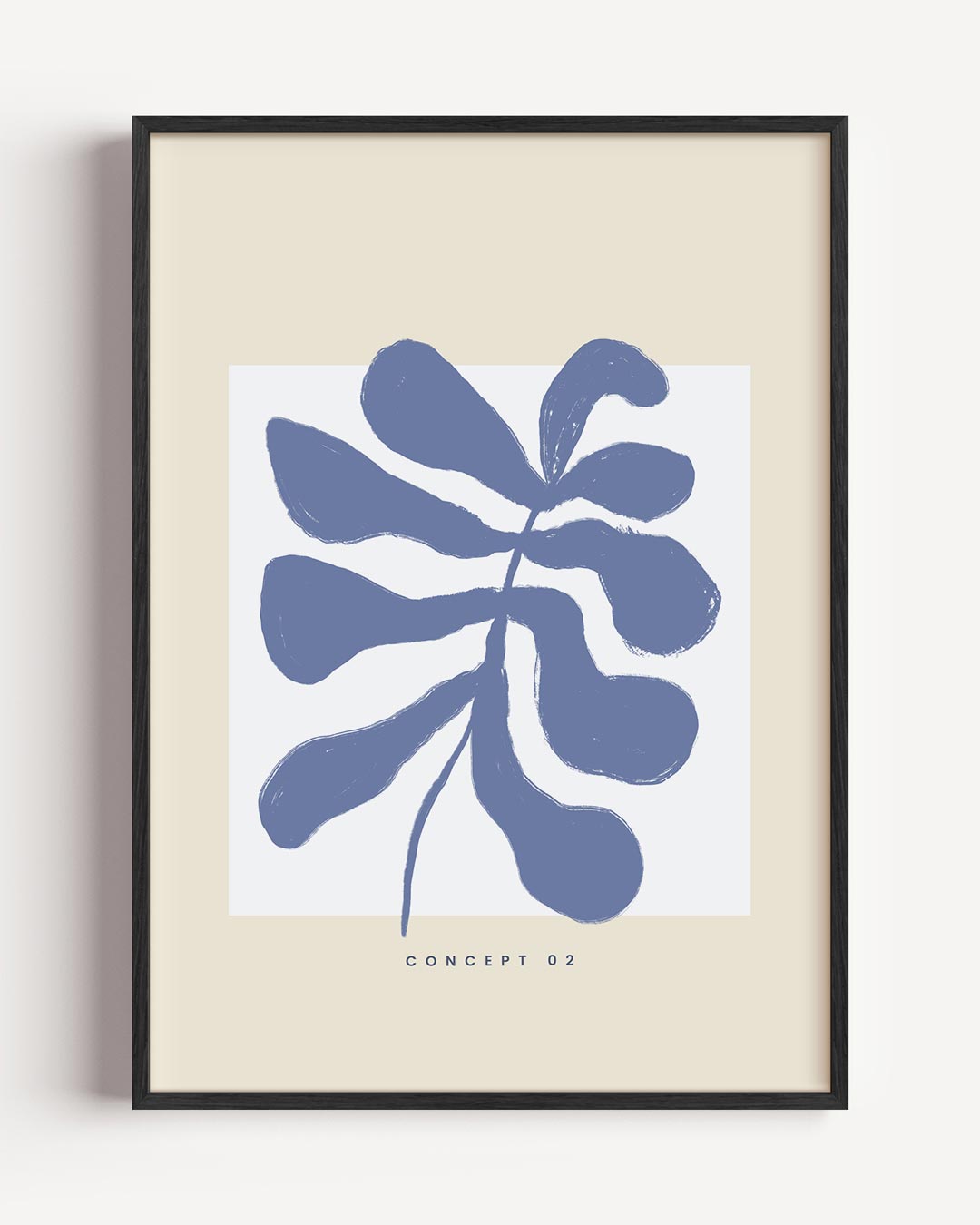 Abstracte Blauwe Bladkunst Poster-WallArtistic