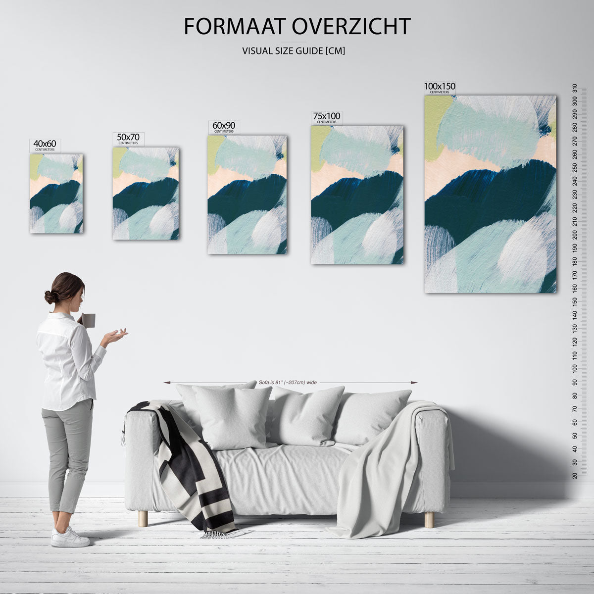 Dynamische kleurvlakken Kunstwerk