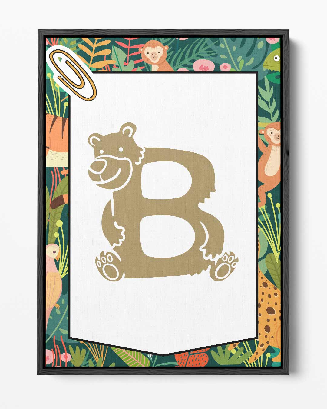 Dierenalfabet Poster - B van Beer Kunstwerk-canvas-dibond-plexiglas-wanddecoratie-WallArtistic