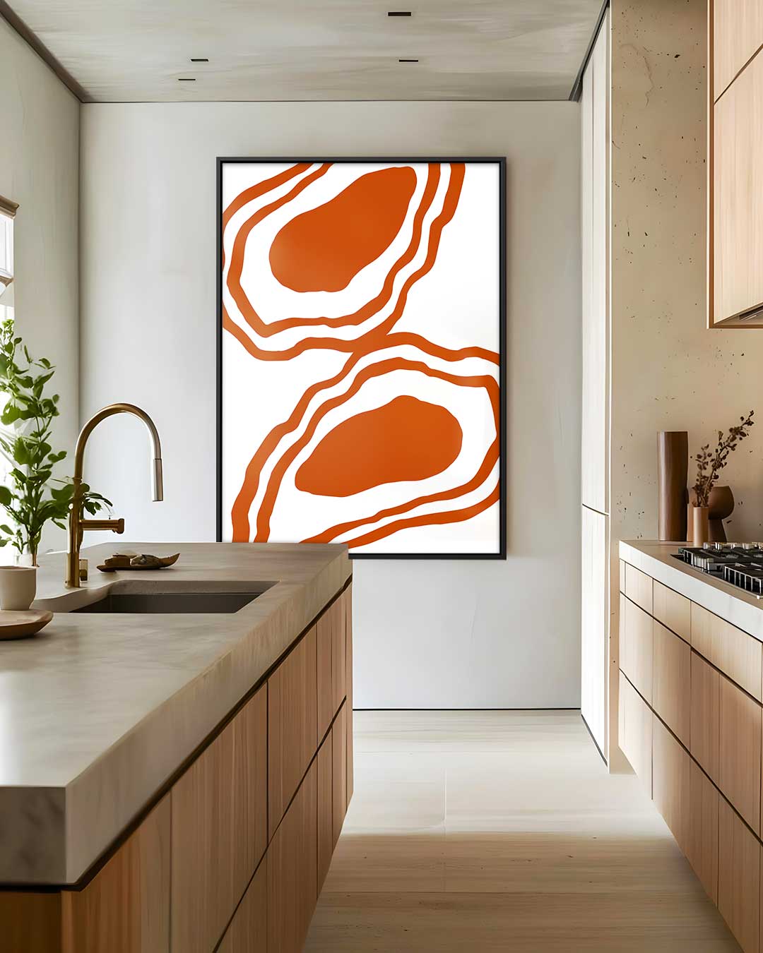 Organische Patronen in Aardetinten Kunstwerk-canvas-dibond-plexiglas-wanddecoratie-WallArtistic