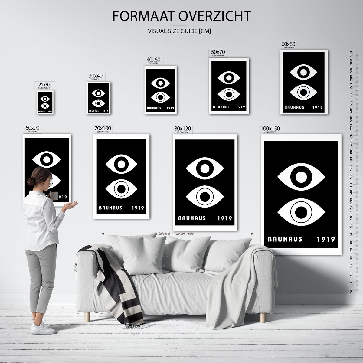 Oogvormen en lijnen Poster