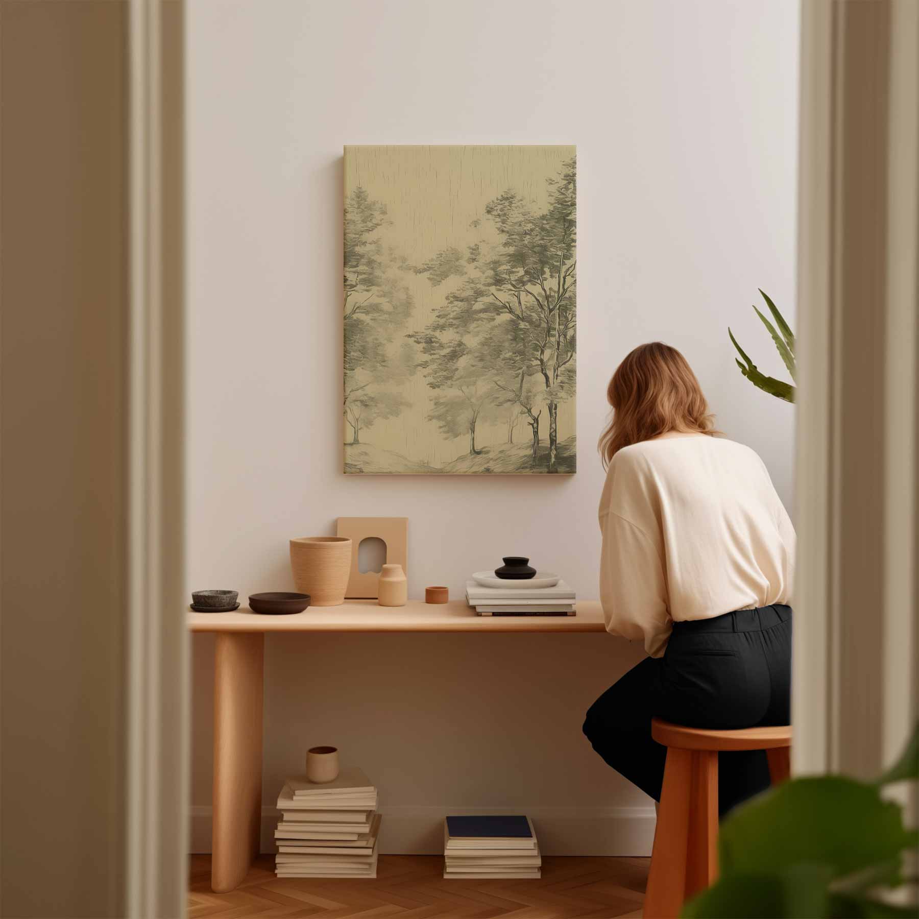 Serene Boslandschap Kunstwerk-canvas-dibond-plexiglas-wanddecoratie-WallArtistic