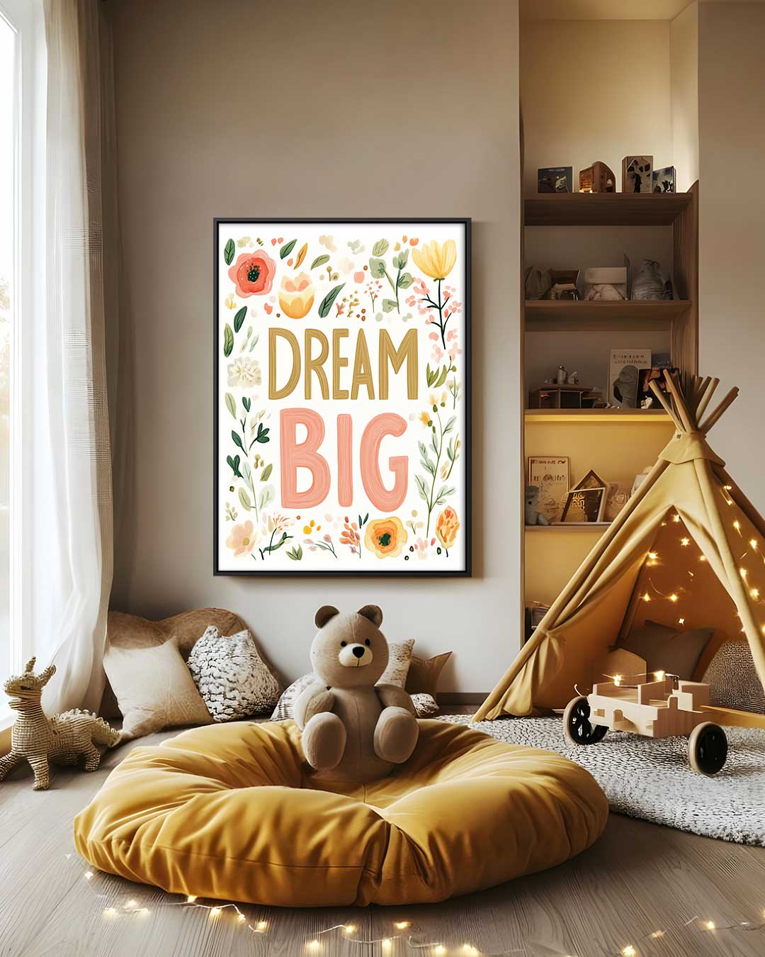 Dream Big Bloemenposter Kunstwerk-canvas-dibond-plexiglas-wanddecoratie-WallArtistic