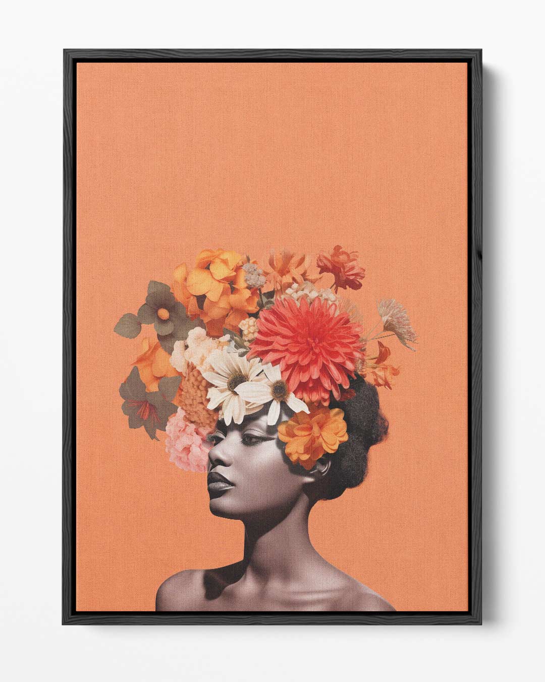 Bloemenfantasie Portret Kunstwerk-canvas-dibond-plexiglas-wanddecoratie-WallArtistic