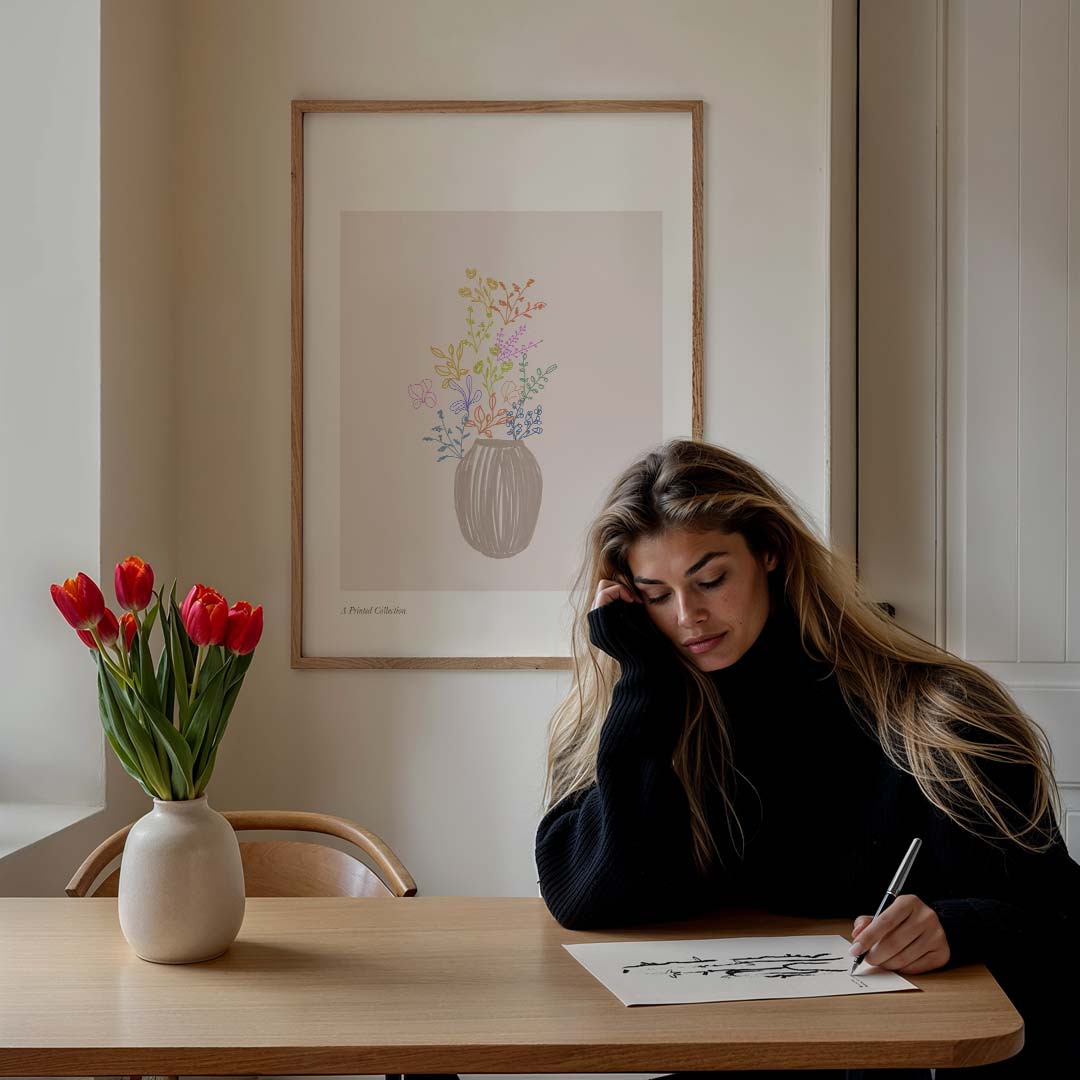 Kleurrijke Bloemenvaas Poster-WallArtistic