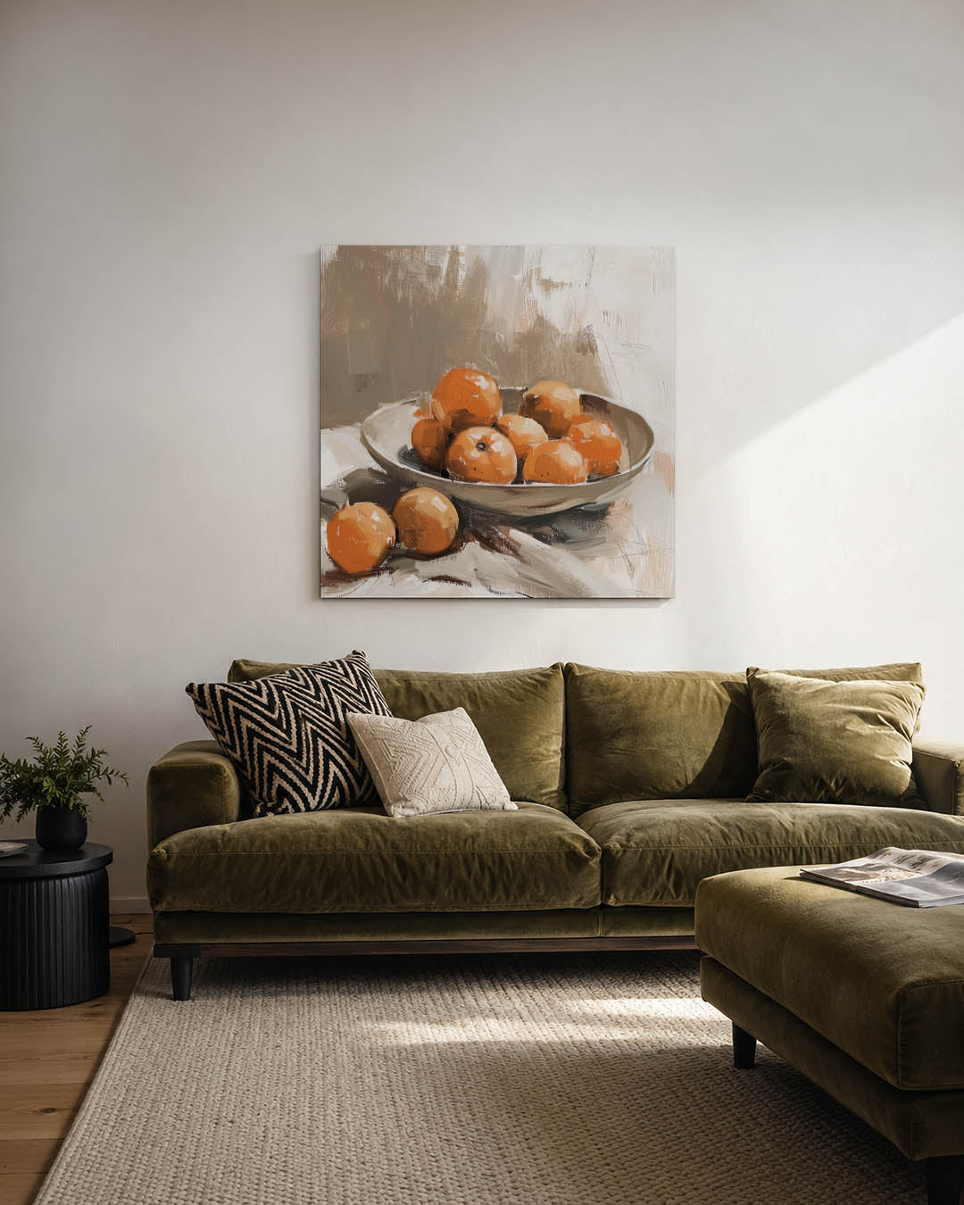 Sinaasappels in schaal Kunstwerk