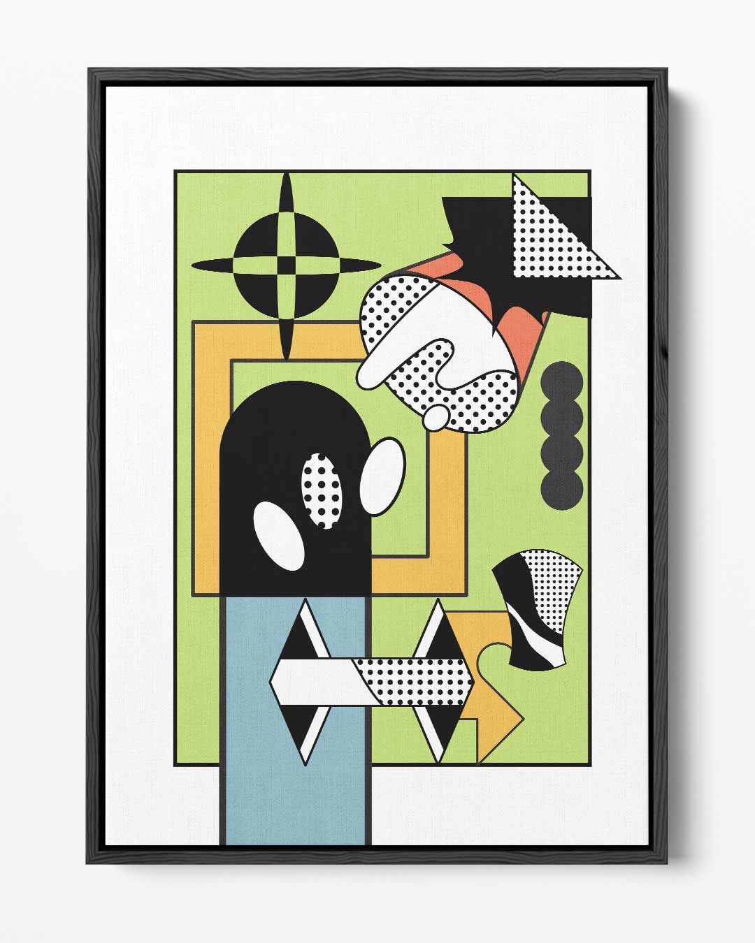 Abstracte Geometrische Compositie Kunstwerk-canvas-dibond-plexiglas-wanddecoratie-WallArtistic