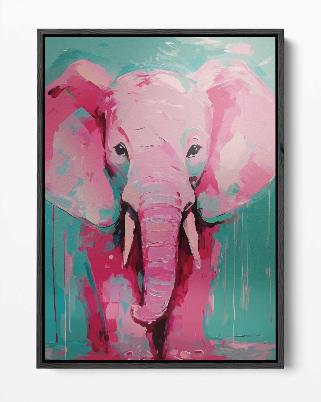 Kleurrijke Olifantenkunst Kunstwerk-canvas-dibond-plexiglas-wanddecoratie-WallArtistic