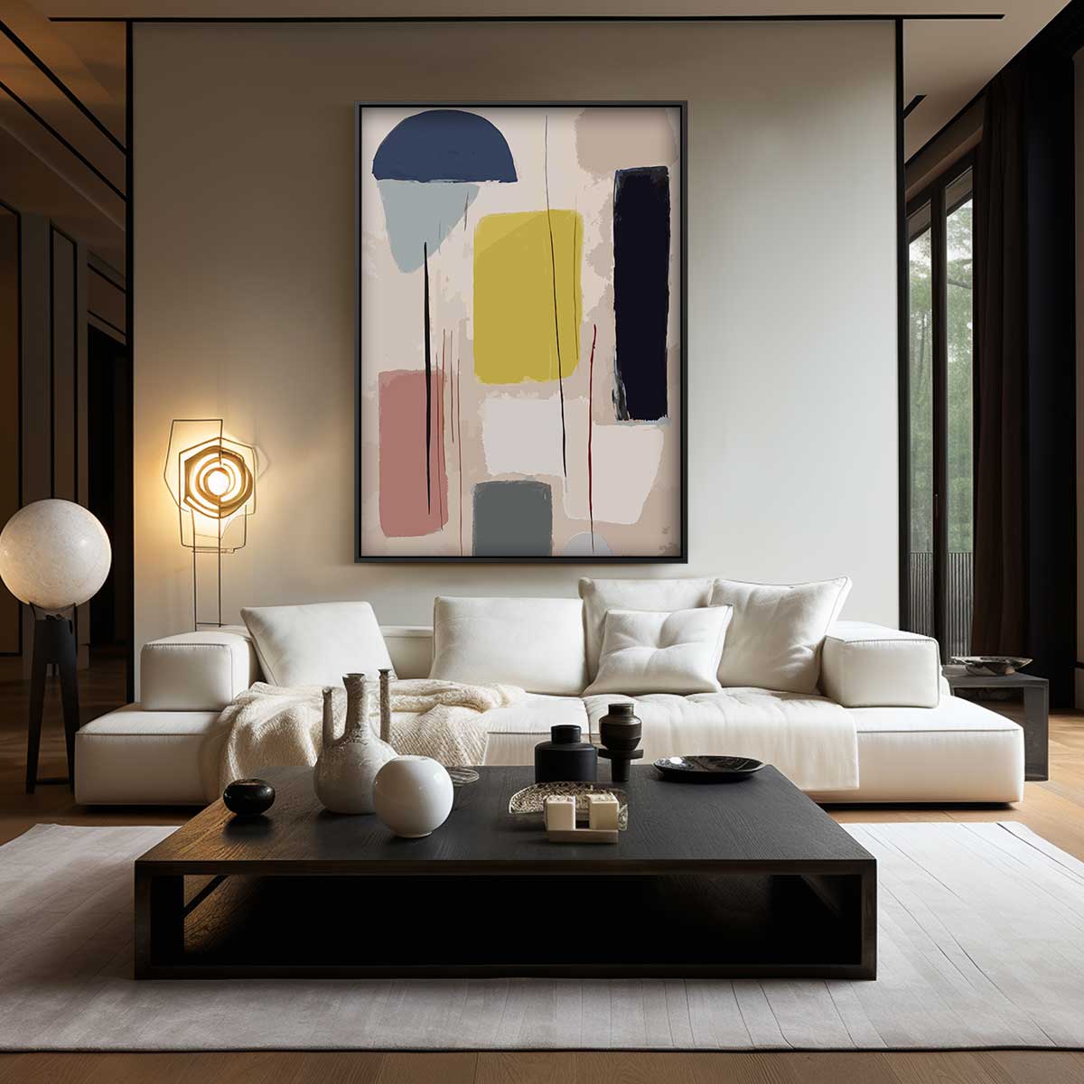 Vrolijke Kleurenmix Schilderij Kunstwerk-canvas-dibond-plexiglas-wanddecoratie-WallArtistic