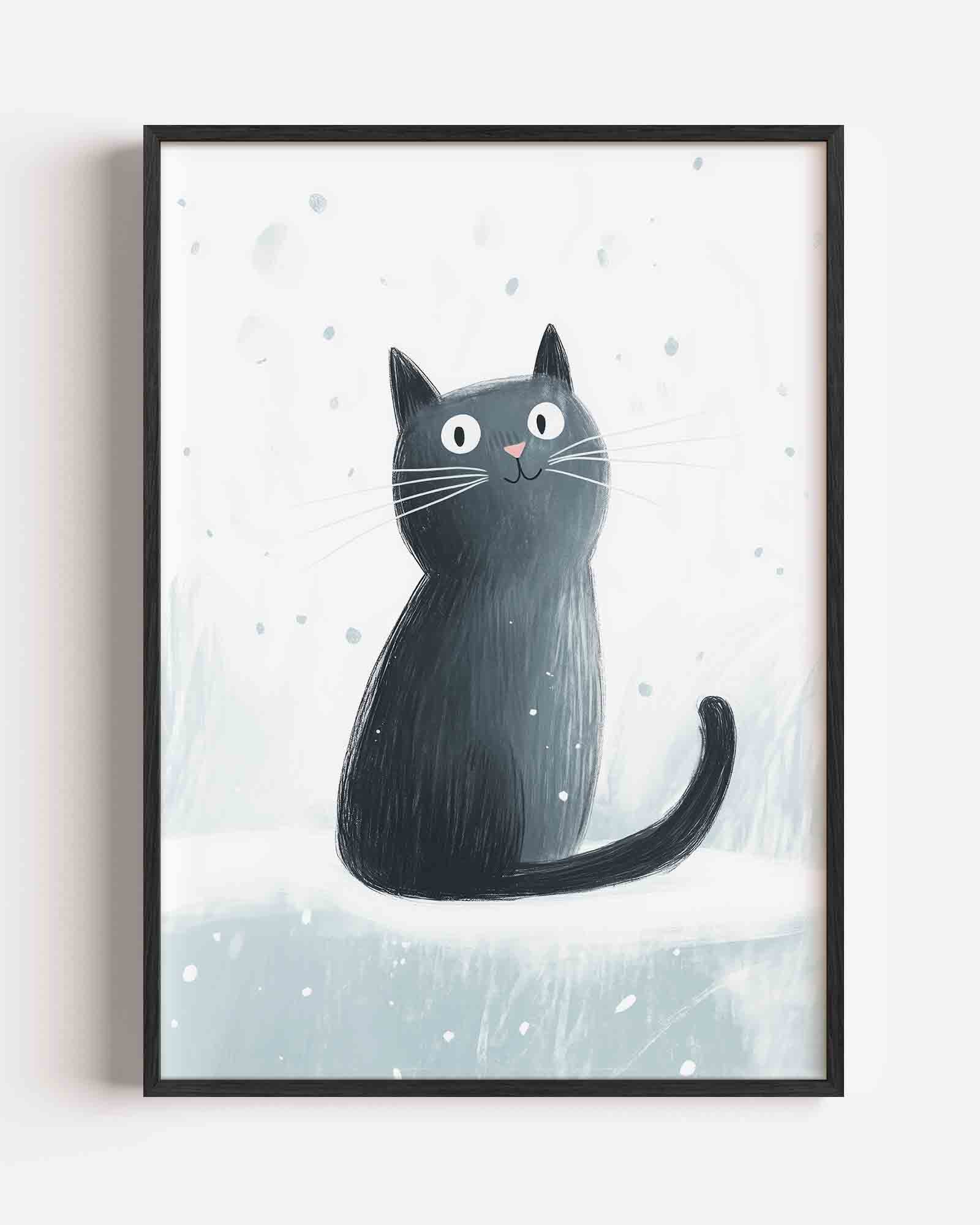 Zwarte kat Poster