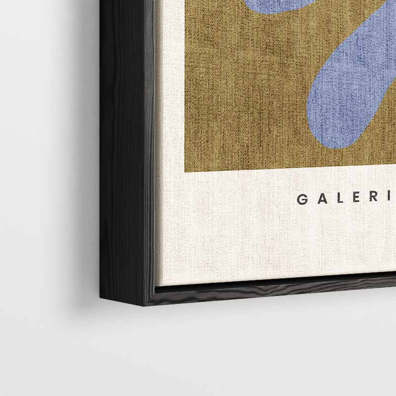 Abstracte Expressie in Blauw en Bruin Kunstwerk-canvas-dibond-plexiglas-wanddecoratie-WallArtistic