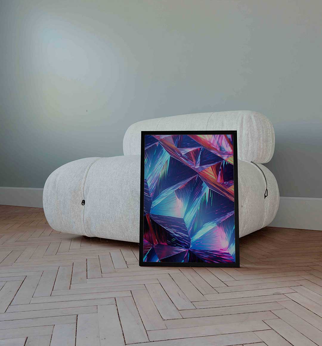 Reflecterende geometrische vormen Poster