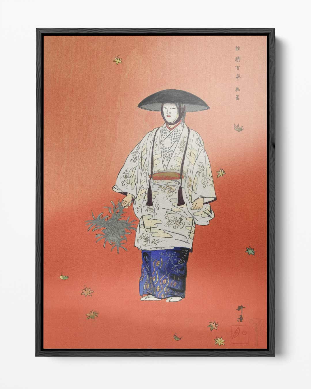 Japans Tekenwerk in Herfsttinten Kunstwerk-canvas-dibond-plexiglas-wanddecoratie-WallArtistic