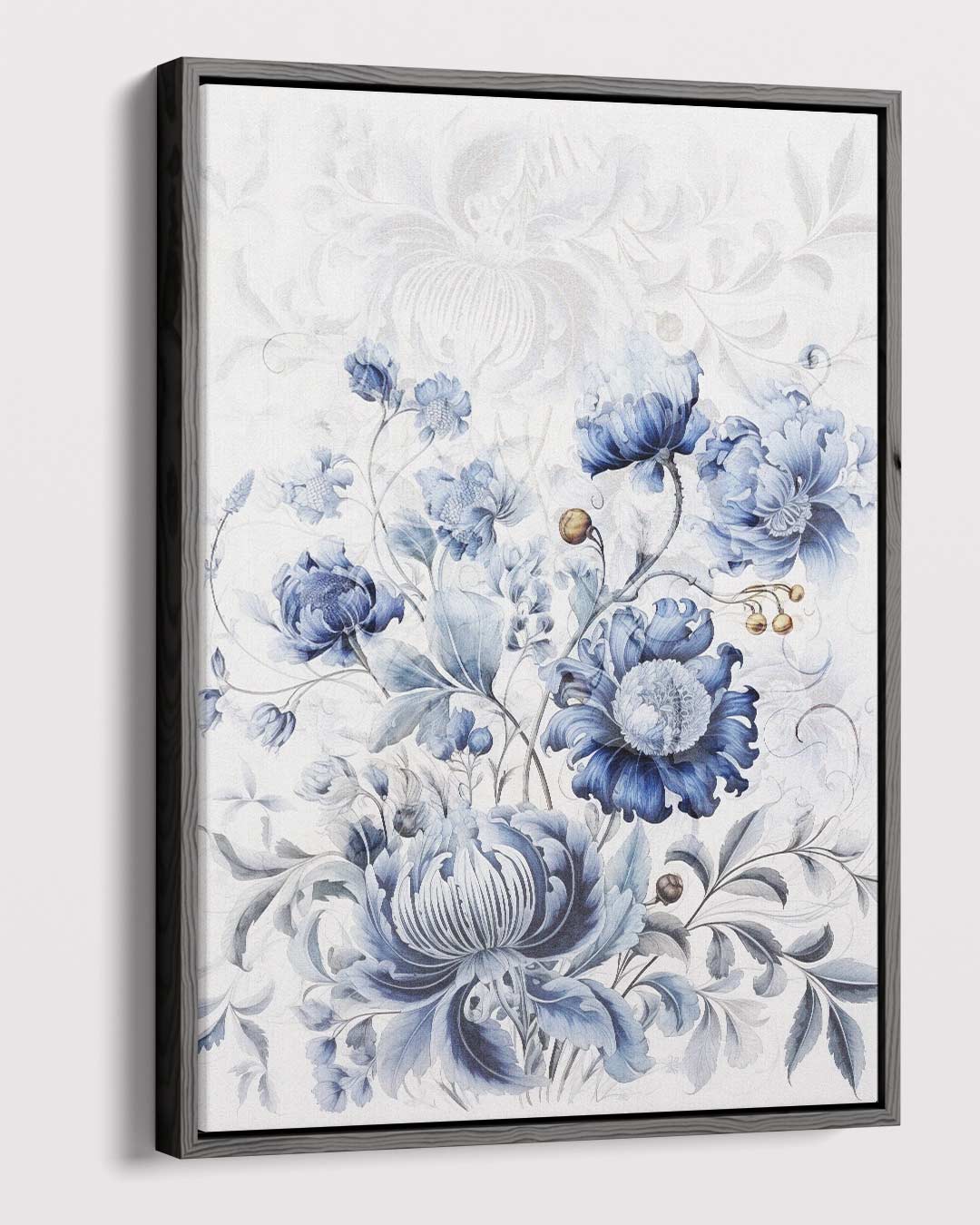 Blauwe Bloemenpracht Kunstwerk-canvas-dibond-plexiglas-wanddecoratie-WallArtistic