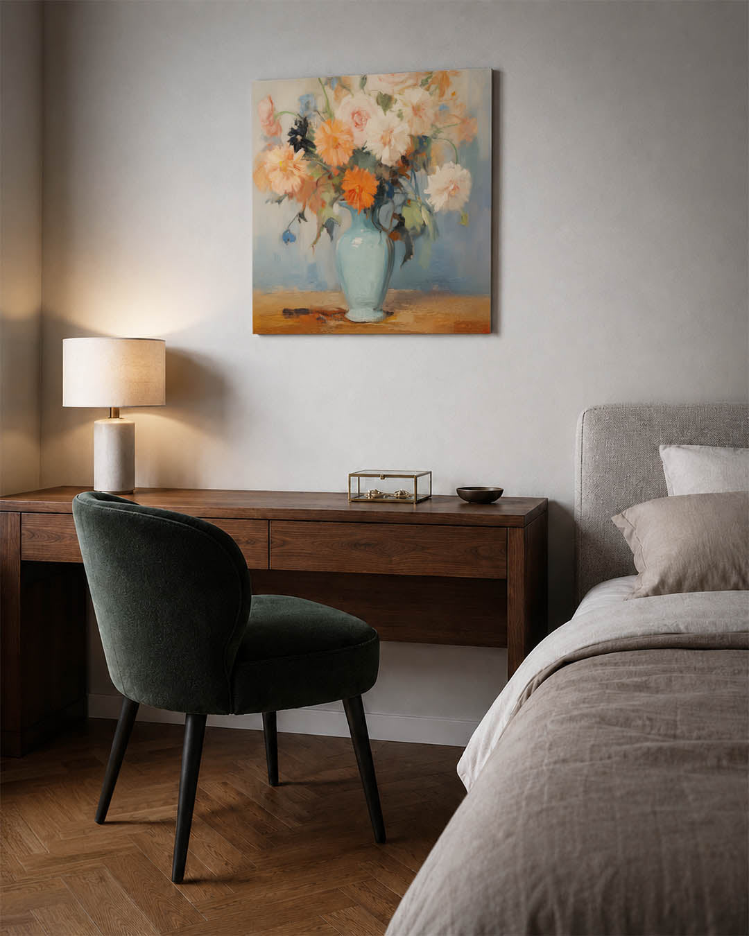 Bloemrijke vaas Kunstwerk