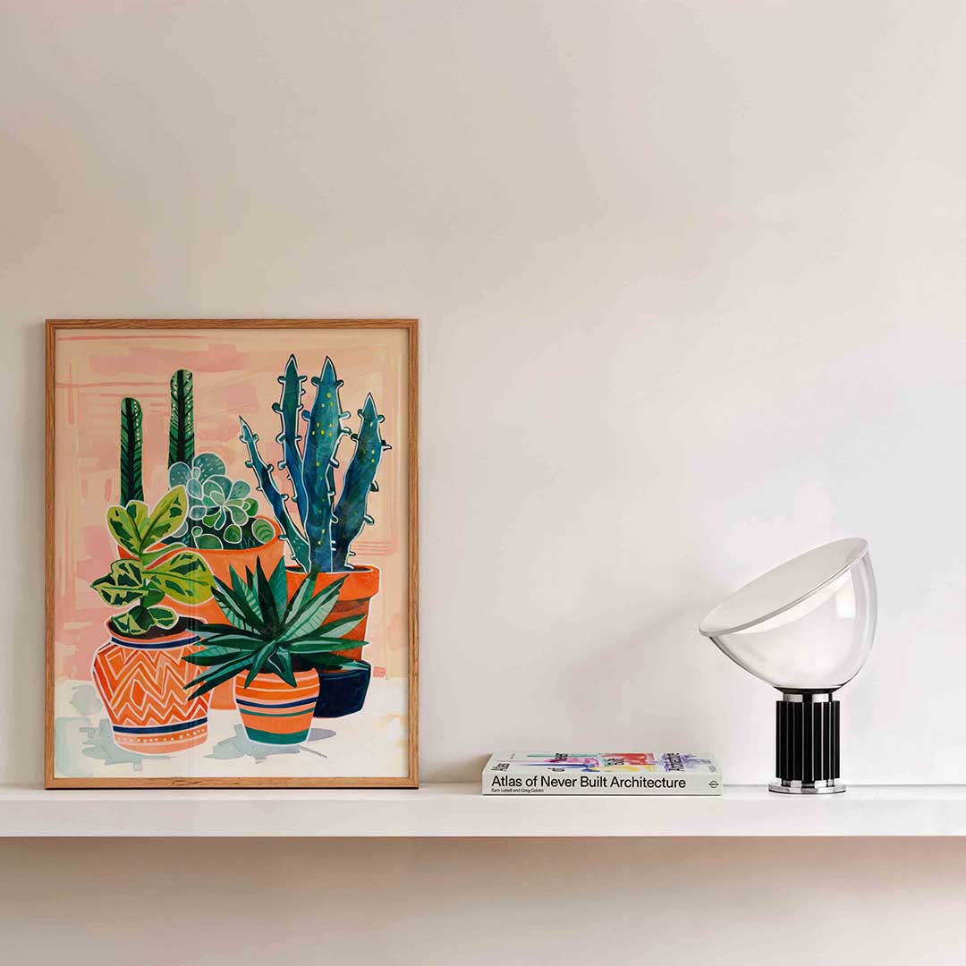 Groene planten in potten Poster
