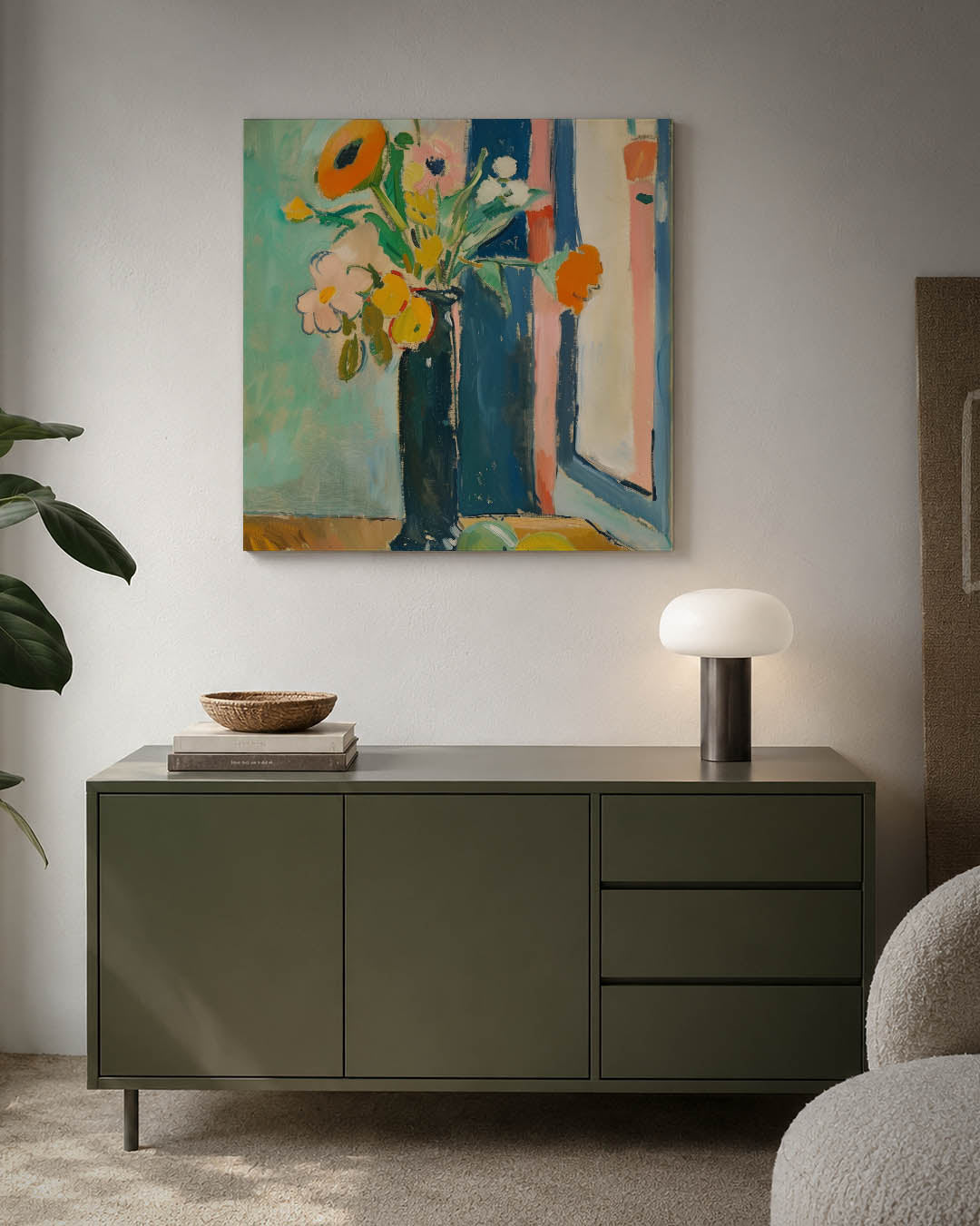 Bloemrijke compositie Kunstwerk